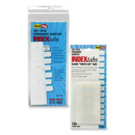 Redi-Tag Write-On Plain Tabs- 1in.x.44in.- 416 Tabs- White RE462852